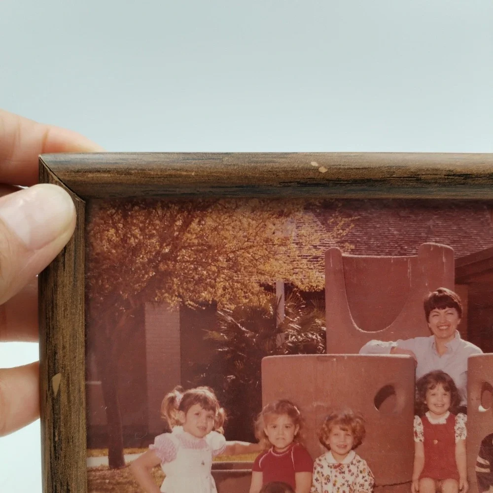 Lot of 2 Vintage 1970s/1980s Kindergarten / Preschool Class Photographs in Frame